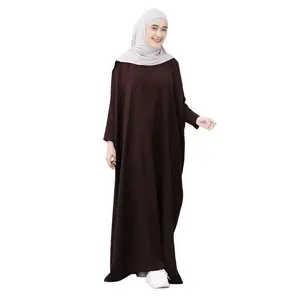 Hulya Abaya Anti UV Mahogany Casual Gamis Umroh Wanita Muslim Turki By Al Hasbi