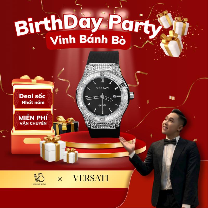 [TRI ÂN ĐỘC QUYỀN VINHBANHBO] Đồng Hồ Nam Versati Phiên Bản Đính Đá Cao Cấp Thời Trang, Sang Trọng- M78