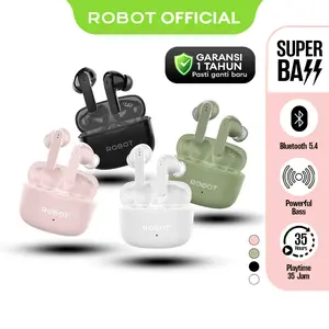 ROBOT TWS AIRBUDS T70E  Earbud  Headset  Wireless Earphone Bluetooth - Garansi 1 Tahun [BISA COD]