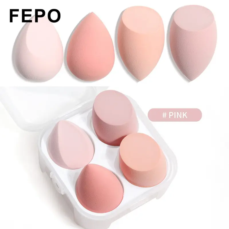 FEPO Set 4 mút tán trang điểm hình trứng  có thể sử dụng khô và ướt tiện dụng 0