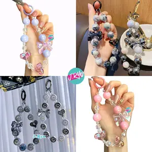 JRYU Gantungan hp Korea motif Love & pita gantungan gelang gantungan tas