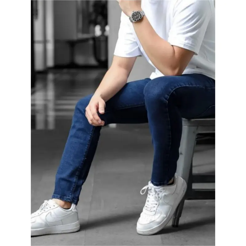 Celana Jeans Pria Slimfit - Jeans Pensil - Biru muda bahan melar - PCL denim outfit 6