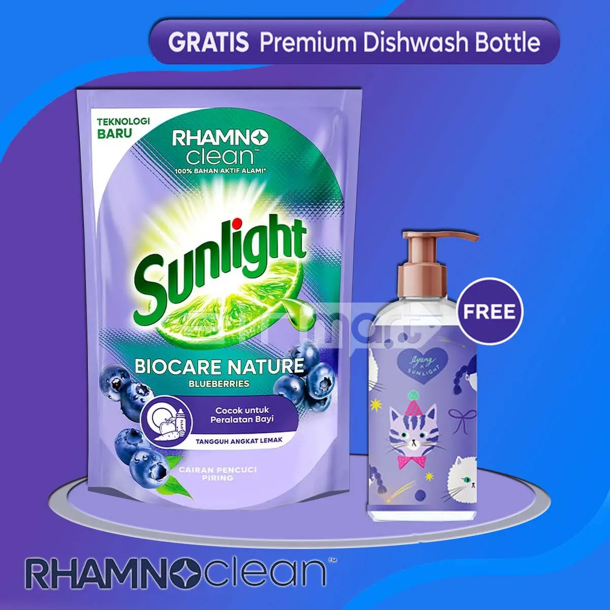 Buy 1 Sunlight Biocare Nature 585 mL FREE Premium Dishwashing Bottle Buah