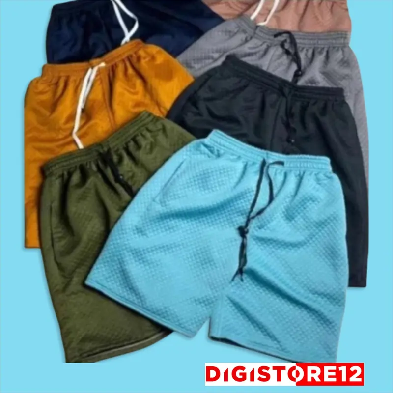 [PROMO DIAMONT KNIT TIMBUL] paket 4 pcs celana pendek Surfing pria wanita comfort Garis Nyaman diamond knit celana Distro Dewasa Rib Pant boardshort Diamont Knitt Boxer Tebal Adem Kain Timbul-RJB Lembut Melar Santai Combed Katun 0
