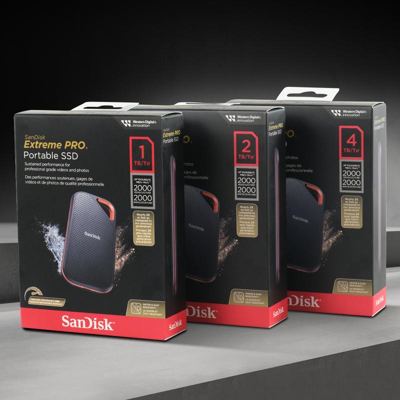 SanDisk 4TB 2TB 1TB 500GB 480GB SSD Portable | Extreme | Extreme PRO ...