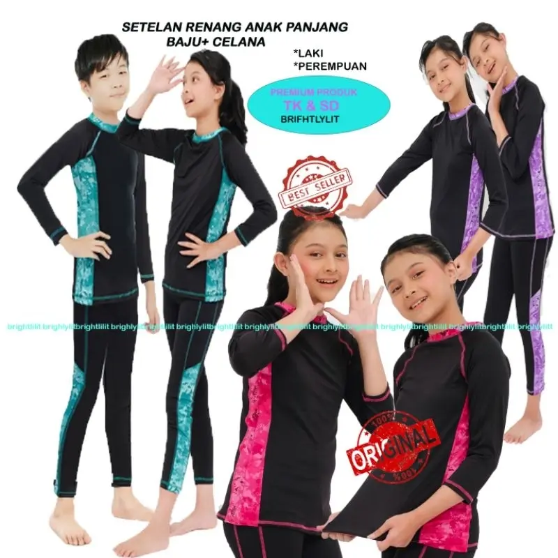 baju renang anak laki pakaian renang anak laki perempuan baju diving anak cewek cowok baju berenang anak wanita TK SD 4-12 tahun 2