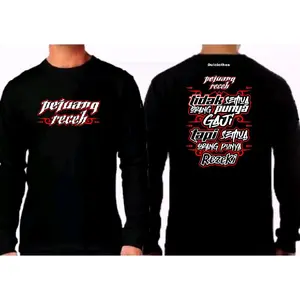 Kaos Distro Pejuang Receh Lengan panjang Combat Katun Sablon Oblong Pria Baju Keren Dewasa Polos Motif