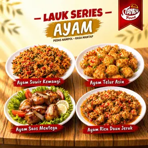 Lauk Ayam Series Ready to Eat 100gr Tanev Food - Ayam Suwir Kemangi / Ayam Oseng Mentega / Ayam Rica Daun Jeruk / Ayam Telor Asin Sambal Pedas - Praktis & Lezat untuk Travelling & Anak Kost