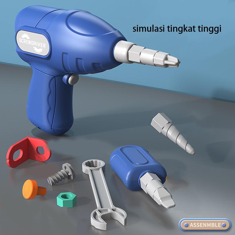 230PCS Mainan Dinosaurs Tool Box Set Anak 3D Mainan Edukasi Anak 4 Tahun DIY Merakit Kotak Alat 7