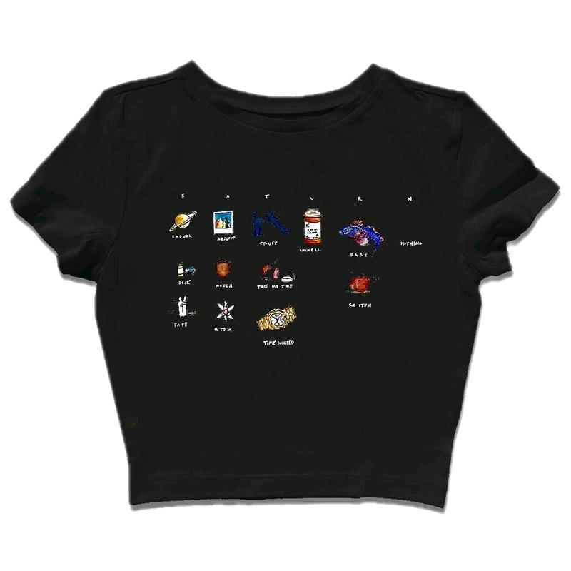 Baby tee new album sza saturn y2k Style Croptop 1