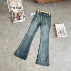 ORE - Keera Celana Cutbray Jeans Wanita Kaki Lebar Highwaist Strech Vintage Look - K1LK7