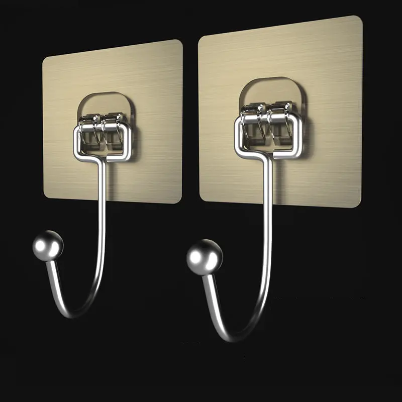 Large Adhesive Hooks for Hanging Heavy Duty Wall Hooks Self Adhesive Clear Bag Bathroom Shower Outdoor Kitchen Cup Door Coat Adhesive Hooks