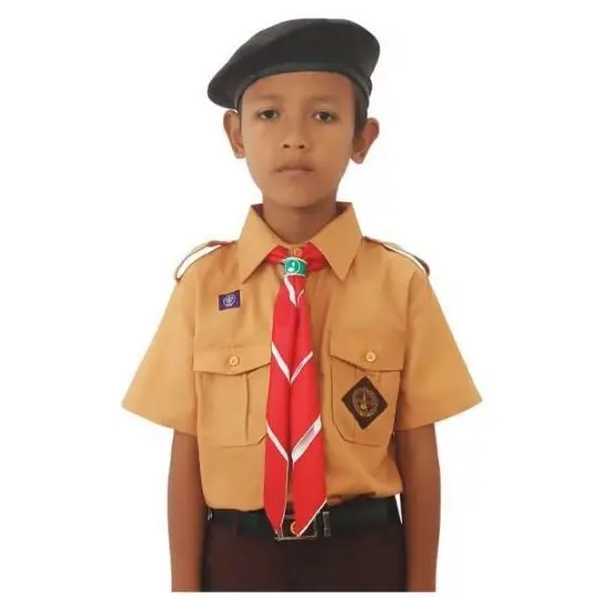Baju Seragam Pramuka Lengan Pendek Anak Laki laki Sekolah SD Kelas 1-6 Bordir Kemeja Fashion 2