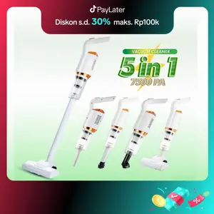 [Ibnulita Exclusive] LUNALIFE 5-in-1 Vacuum Cleaner Penyedot Debu Cordless Vacuum Portable 7500 Pa Mini Penyedot Debu Putih Tanpa Kabel Membersihkan