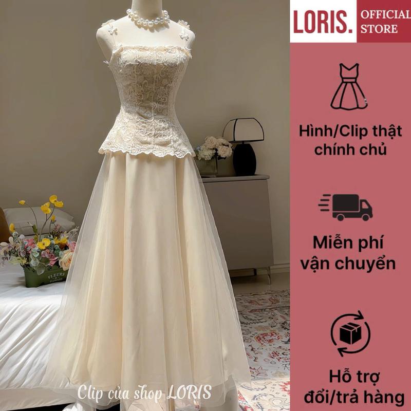 LORIS - Maxu Dress , Đầm đi tiệc 2 dây ren dáng dài