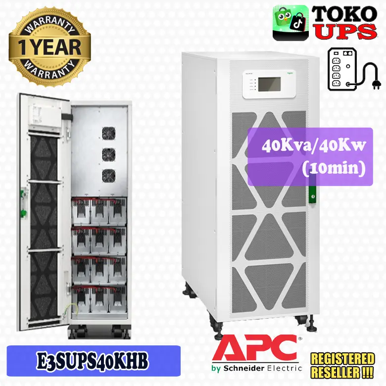 UPS APC 40KVA 40KW 10 min Full Load 3Phase 3:3 APC E3SUPS40KHB + Full Battery