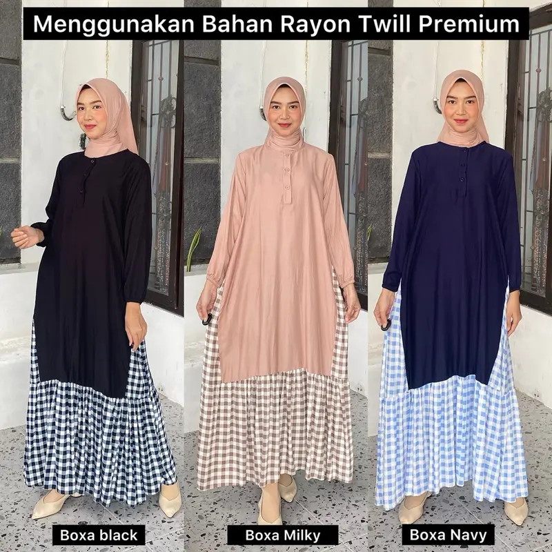 Nirmala Maxy dan Midi Dress - Gamis Twill Rayon Lebaran 4