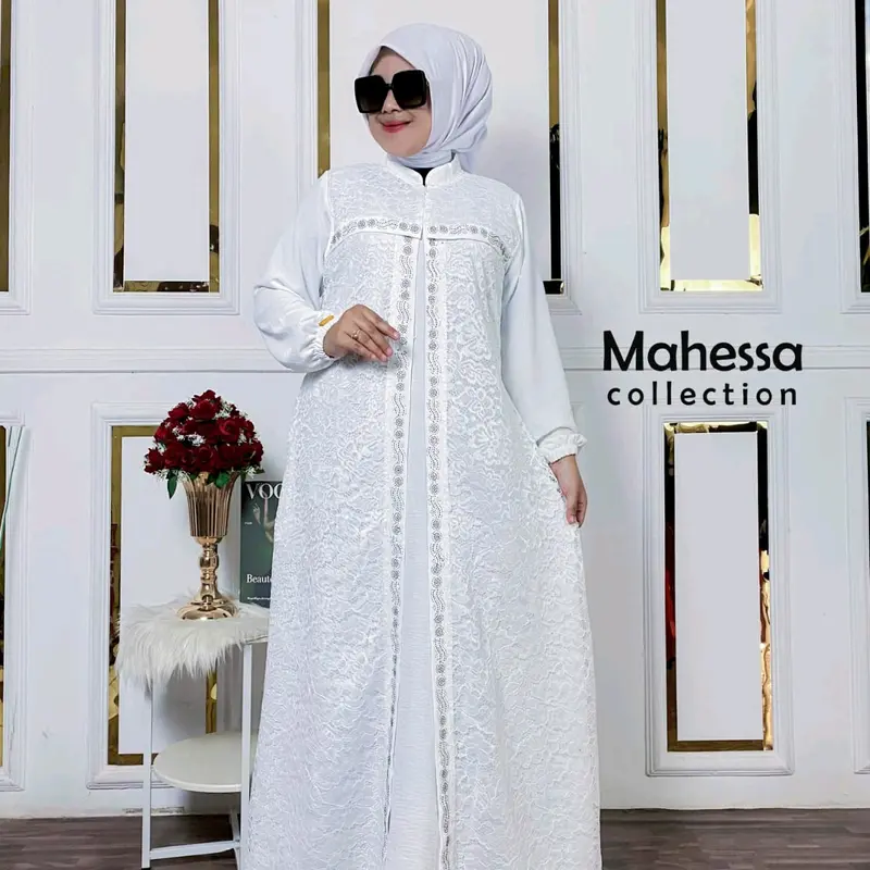 Jamia Gamis Sabyan Brukat Tulang Crinkle Airflow Premium Dress Cringkel Brokat Mewah Kondangan Swarovsky 7