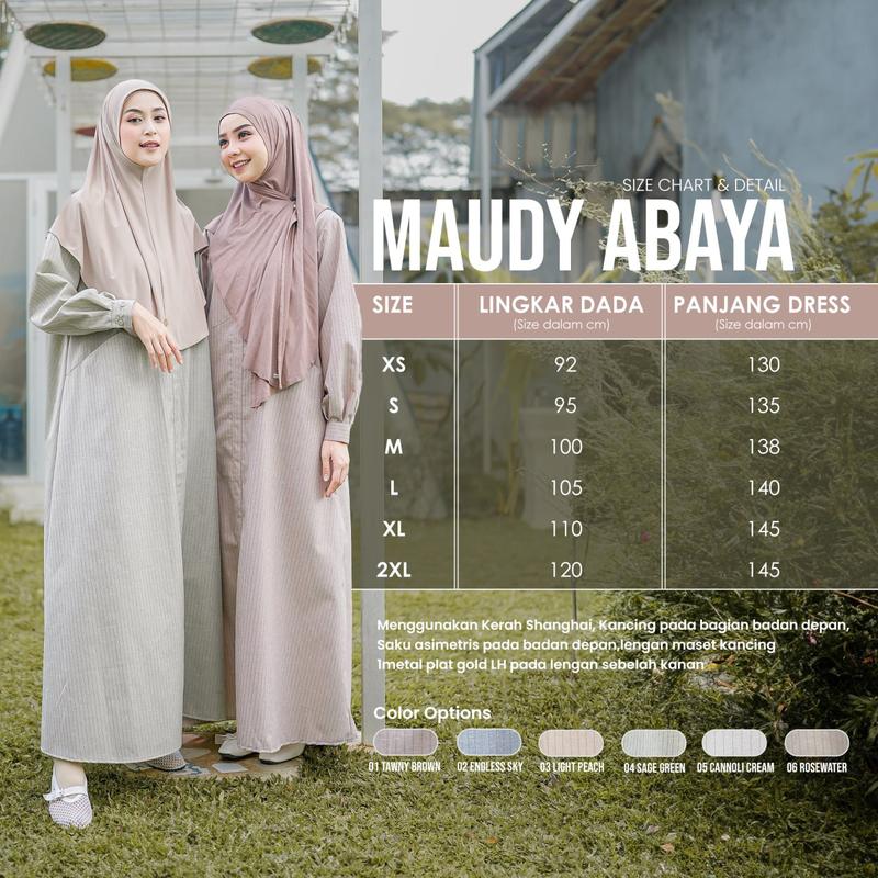 MAUDY ABAYA BY LIDIA HADIWINOTO (ABAYA SAJA) |ABAYA LH |ABAYA POLOS Gamis Dewasa 2