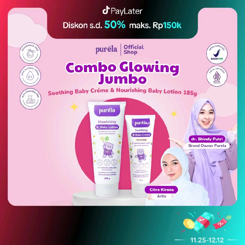 [Official] COMBO GLOWING  Nourishing Baby Lotion & Soothing Baby Crème)- Natural Organik