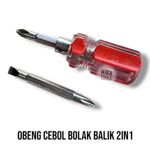 Obeng Mini Cebol Ateng Bolak Balik Transparan GIGAN