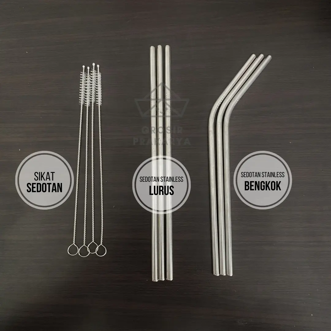 Sedotan Stainless SATUAN Pipet Besi Ramah Lingkungan Mudah Dibersihkan Dapat Dipakai Berulang Silver Peralatan Makan Reusable Tahan Suhu Tinggi Perlengkapan Rumah Warna Sedot Murah Termurah Pipet Straw ECERAN Ecofriendly