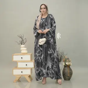 Alila Abaya Jumbo LD 130 Rayon Premium Resleting Depan Simple Elegan Kondangan Pengajian Arisan