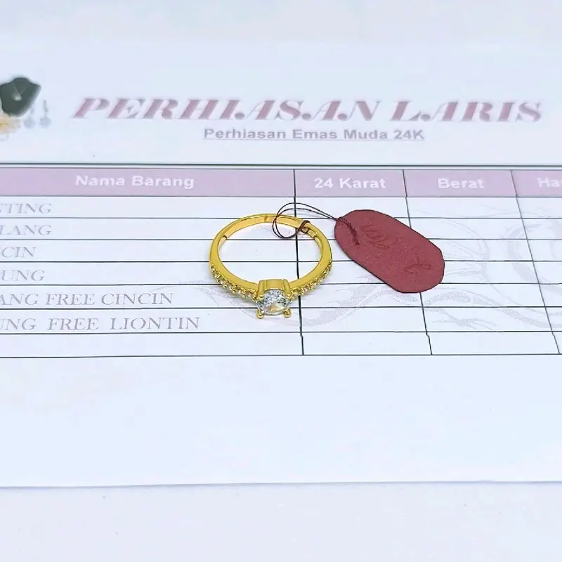 CINCIN EMAS MUDA 2 GRAM FREE SURAT CINCIN WANITA DEWASA 3