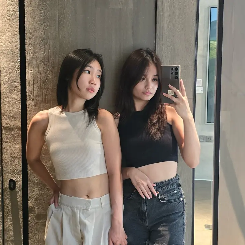 Lexy Fashion - Ahyeon Racer Rib Crop Tank Top Atasan Singlet Basic Polos Stretch Wanita Murah croptop remaja teng 2