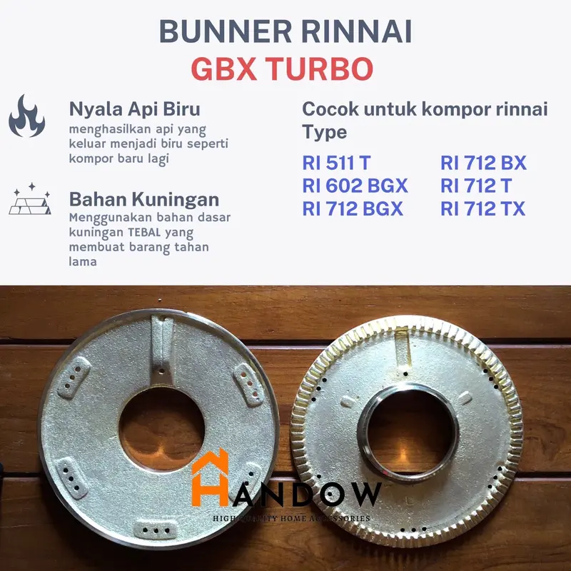 Burner TURBO BARU Rinnai 712T 511T 712TG LEPEK Kuningan Kompor Rinnai Kuningan Super Tebal 0