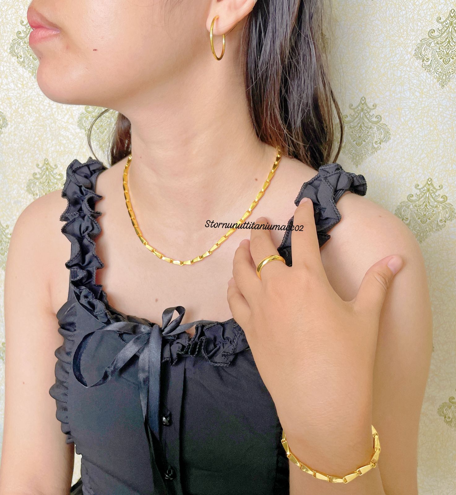 New Perhiasan Lengkap Mewah Motif Padi Warna 24 Titanium Mewah