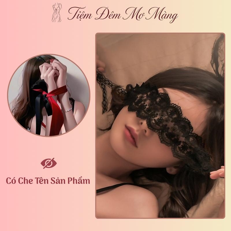 Bịt Mắt Ngủ Ren, Bịt Mắt Lụa Latin Quyến Rũ - Phụ Kiện Phòng Ngủ Nữ Tính Mềm Mại Che Mắt Thư Giãn Cao Cấp