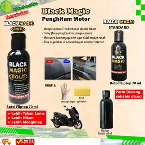 Penghitam Motor Mobil Black Magic Premium Magic Black 60ml TRIM RESTORER Dashboard Body Mengkilapkan Plastik Semir Anti Debu Hydrophobic