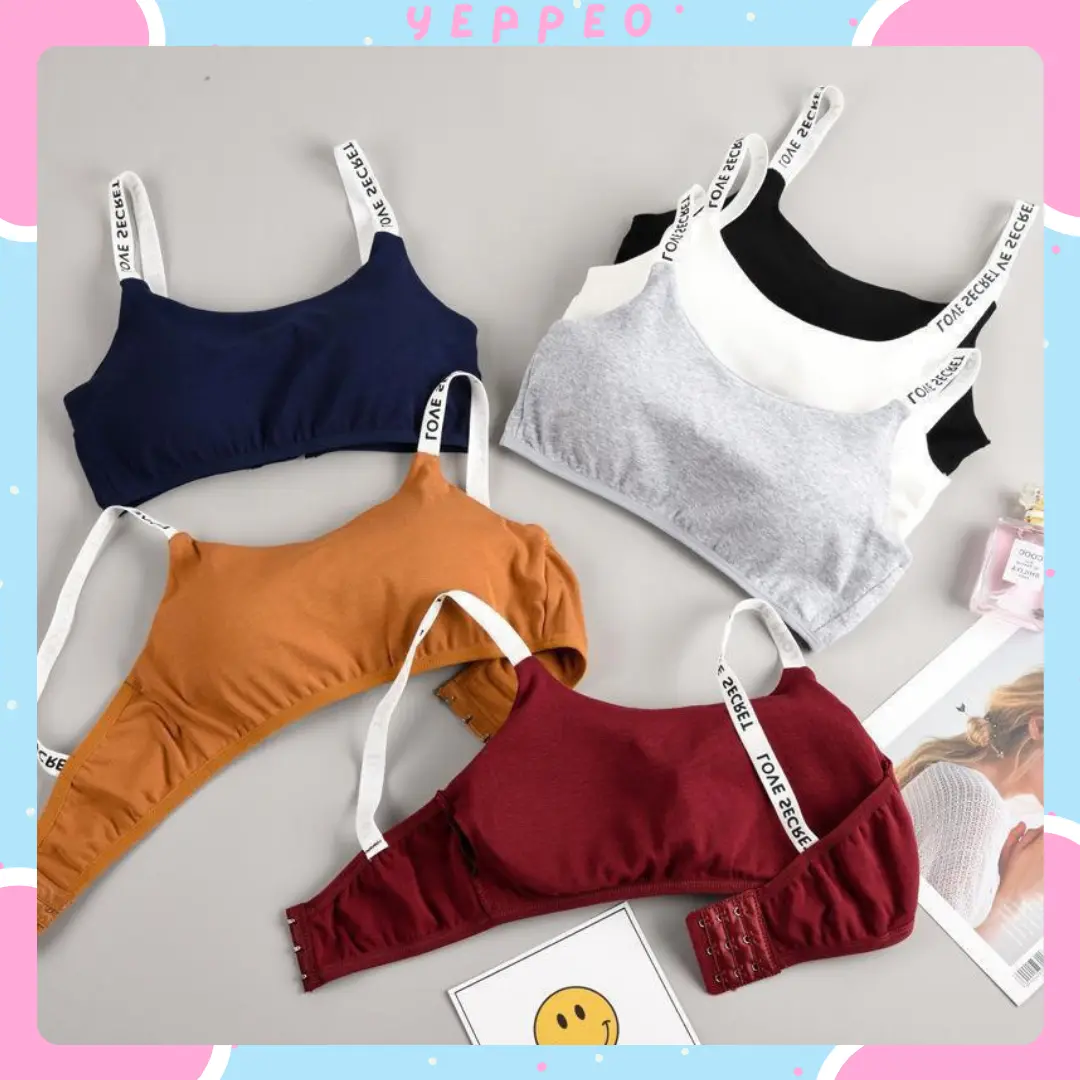 YEPPEO~BR027 Sport Bra Wanita Love Secret Gym BH Workout Fashion Korea - Seamless, Motif