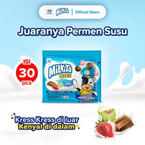 Milkita Bites Permen Susu Renceng - Crunchy Diluar Chewy Didalam (1 Bag isi 30 pcs)