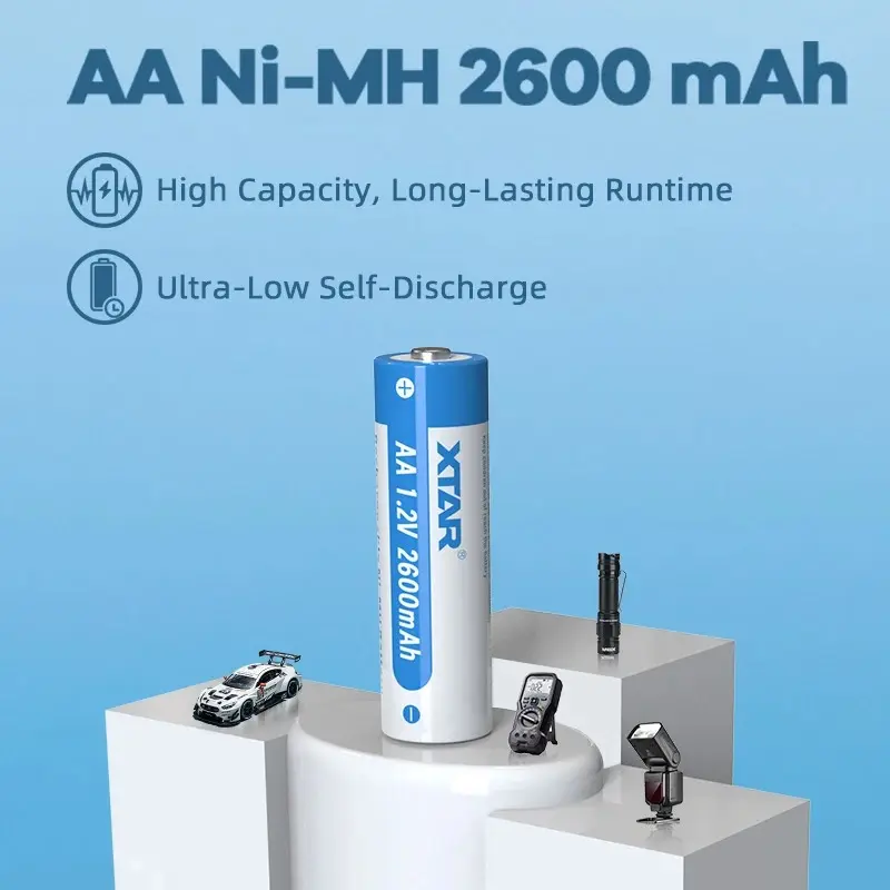 MutiaraMall | Baterai Isi Ulang AA | Recharge Ni MH Button Top | 1.2V 4 2600mAh 14.5mm 50.5mm