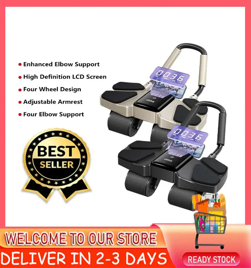 【SG Dliver】Automatic Rebound Ab Abdominal Exercise Roller Wheel, Ab Roller Wheel with Elbow Support and Knee Mat, Abdominal Trainer, Core Training Equipment, for Fitness Strength Training Home Workout