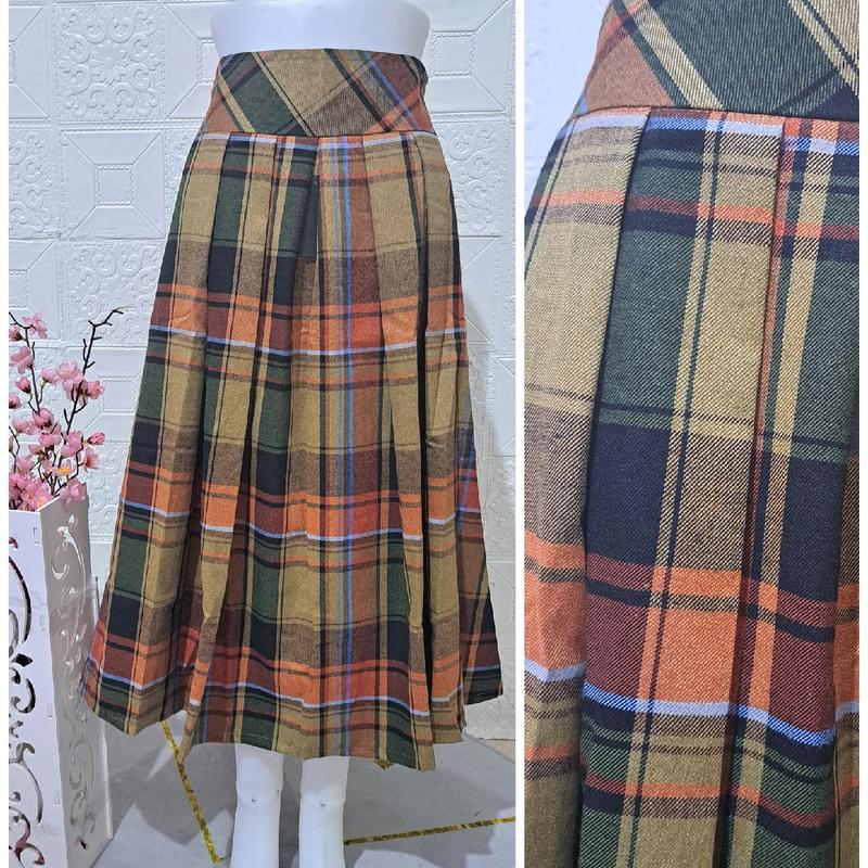 Rok Midi Flanel Kotak-kotak | Rok Tartan | Rok Flanel | Rok Midi Flanel | Rok Midi Semiwool | Rok Korean Style | Rok Midi Kekinian Pendek Dewasa 8