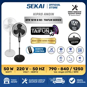 SEKAI Kipas Angin Berdiri / Stand Fan 16 Inch Taifun Series - SFN 1622 X B (TAIFUN) / SFN 1623 X B (TAIFUN) / SFN 1619 B Remote Control