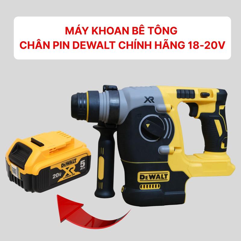 Máy khoan bê tông 2 chức năng pin chân 20V Dewalt zin, khoan DCH273 fa ke 1:1 , động cơ không than, máy không kèm pin sạc
