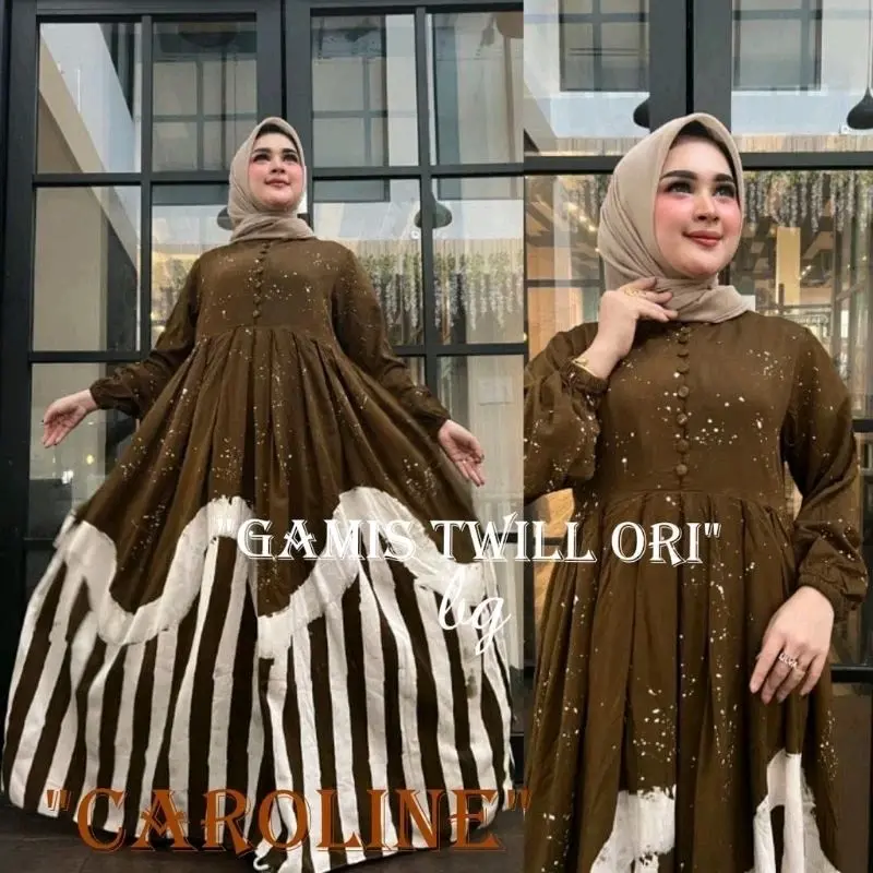 (SPESIAL PROMO) GAMIS TWILL HARGA TERJANGKAU || RAYON PREMIUM || RESLETING DEPAN Muslim Cantik Casual Formal Motif Panjang Dress Wanita • orchid Muslim Wine • simpel casual Multicoloured Santai Nyaman exclusive bahan jumbo elegan •putih - hitam live warna 1