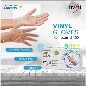 Sarung Tangan Vinyl / Vinyl Trasti / Sarung Tangan Makanan isi 100 Pcs Food Grade