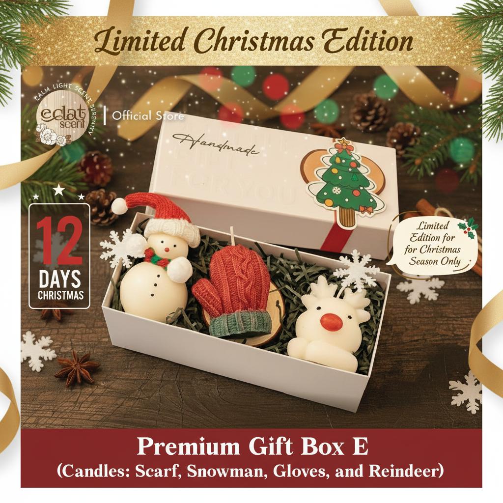 Eclat Gift Set Lilin Aromaterapi Natal Santa & Snowman | Christmas Candle Box ES032