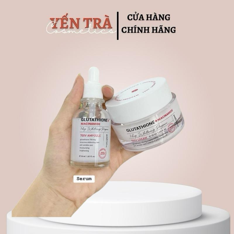 Combo Angel’s liquid Serum 7day Whitening Program Glutathione 700 30ml & Kem Dưỡng 50ml