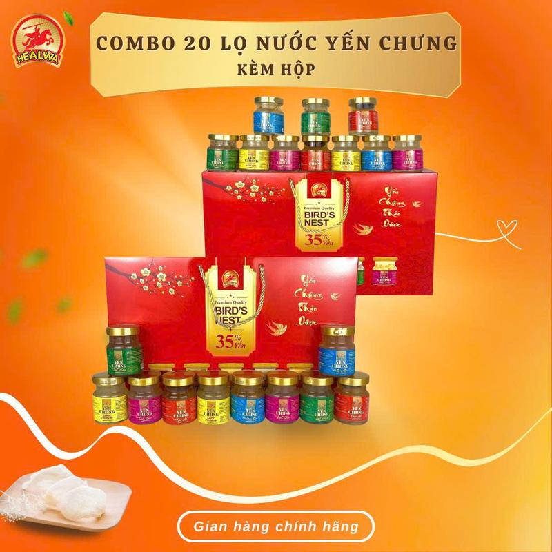 20 lọ yến mix 5 vị lọ 70ml táo đỏ hạt sen hạt chia sâm Canada không đường dùng đường cỏ ngọt Đông trùng hạ thảo không đường dùng đường cỏ ngọt yến sào yensao hũ chưng sẵn