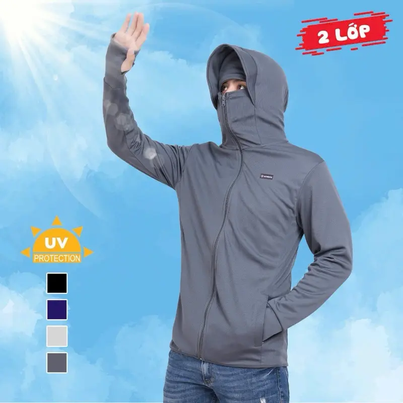 Áo chống nắng nam nữ 2 lớp  thông hơi thoáng khí có LƯỚI lách chống UV