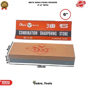 Batu Asah Pisau / Batu Gosok Orange 8" - Alat Asah Pisau Profesional - Knife