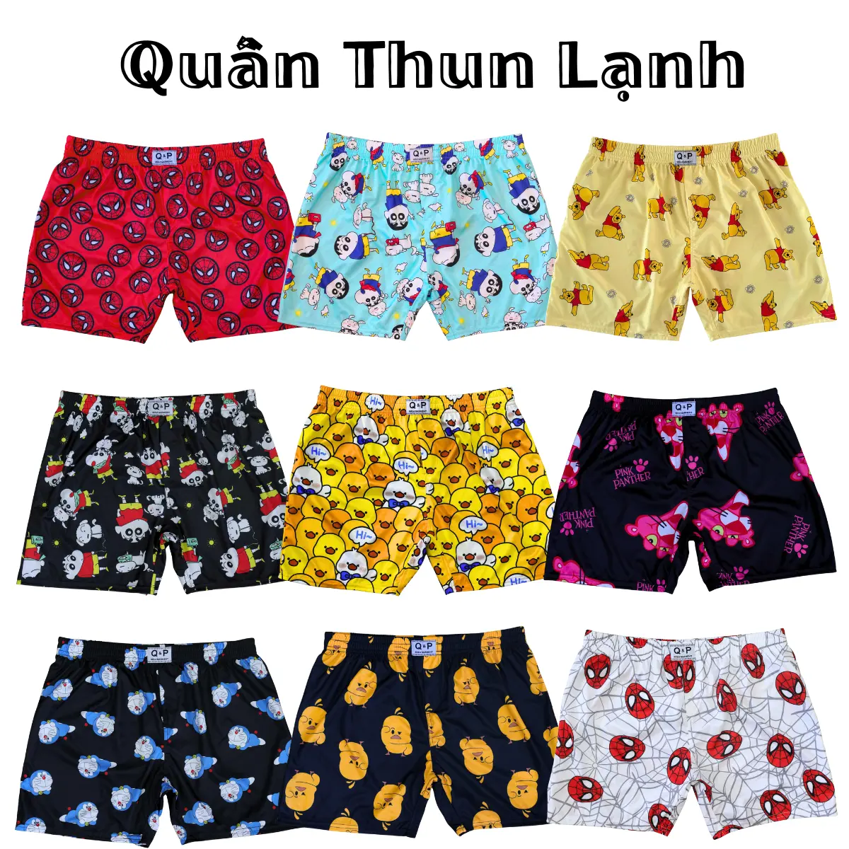 Quần Short Thun Lạnh Mặc Nhà Nam Nữ Siu Cute Thoáng Mát