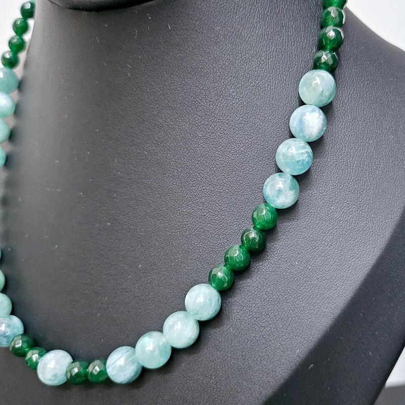 Necklet 88 - Green Kyanite & Green Agate Crystal Necklace For Men & Women, Fashion Accessory 3
