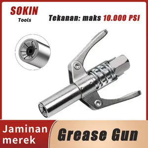 SOKIN Tools Kepala Pompa Grease Gun Grease Coupler Heavy Duty Kunci Ganda Alat Aplikasi Minyak Gemuk Grease Gun Coupler High - Ukuran 9 x 1,5 cm